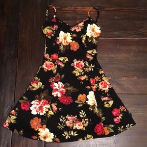 Soft Stretchy Black Floral Dress